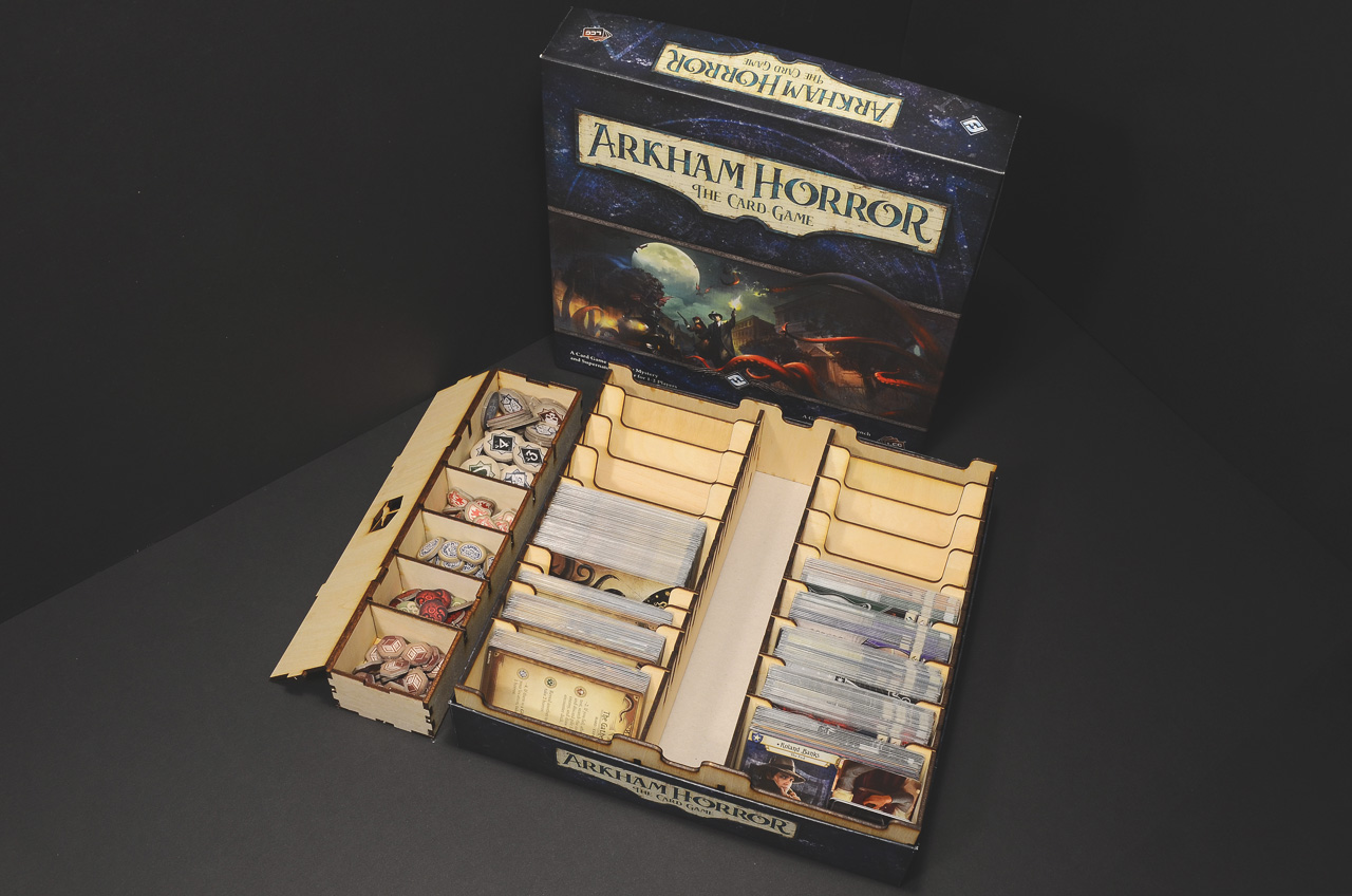 Arkham Horror LCG 魔鎮驚魂(阿卡漢驚魂) 烏鴉盒子木製桌遊收納盒