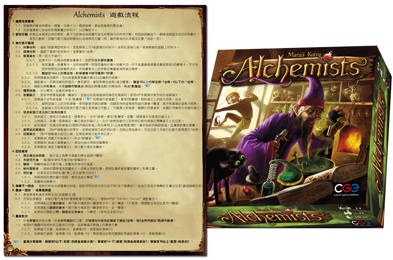 煉金大師 Alchemists 中文玩家幫助卡